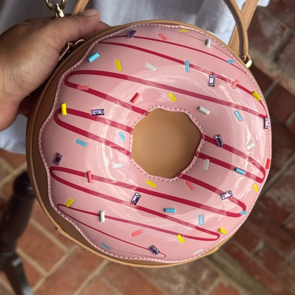 Kate Spade Novelty Bag Coffee Break 3D Donut Crossbody Pink Multi - Picture 4 of 14